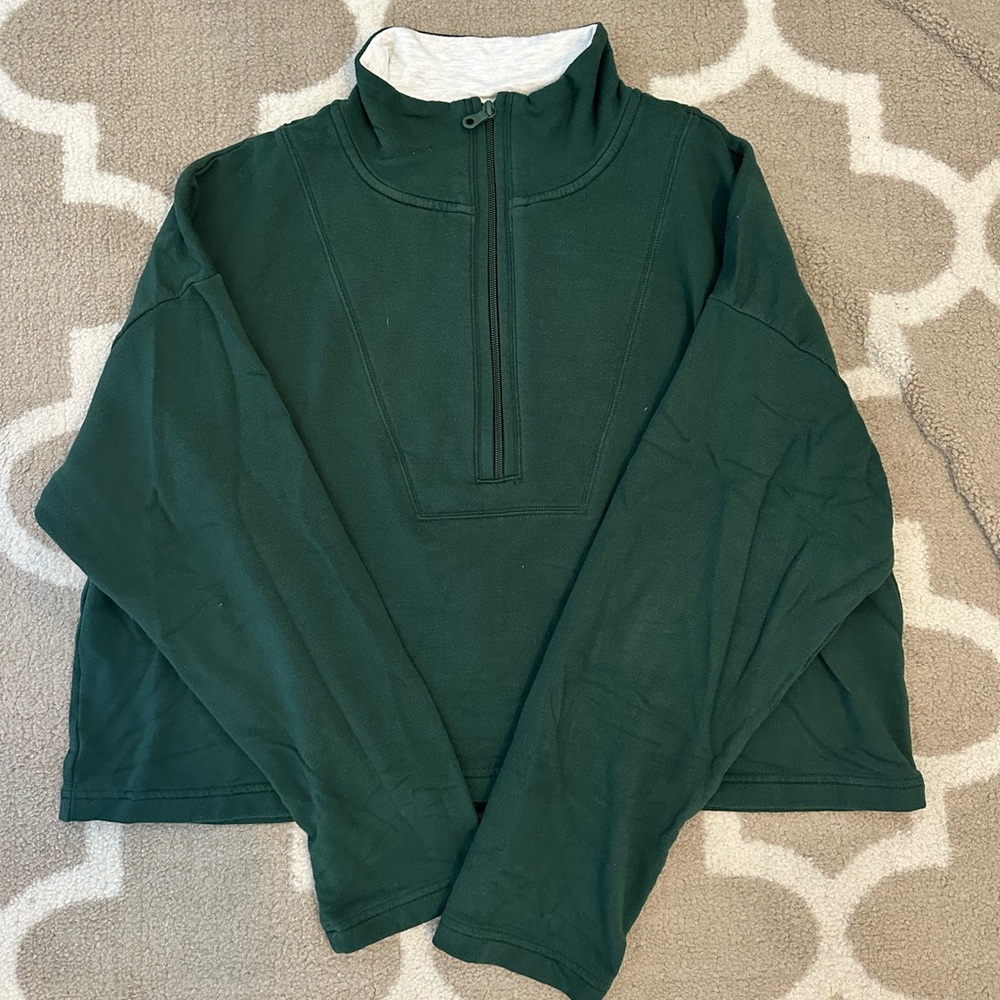 Offline by Aerie Cropped Quarter Zip Sweatshirt